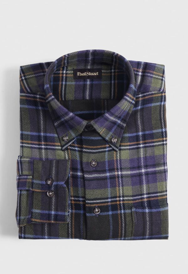 paul stuart Flannel Plaid Sport Shirt