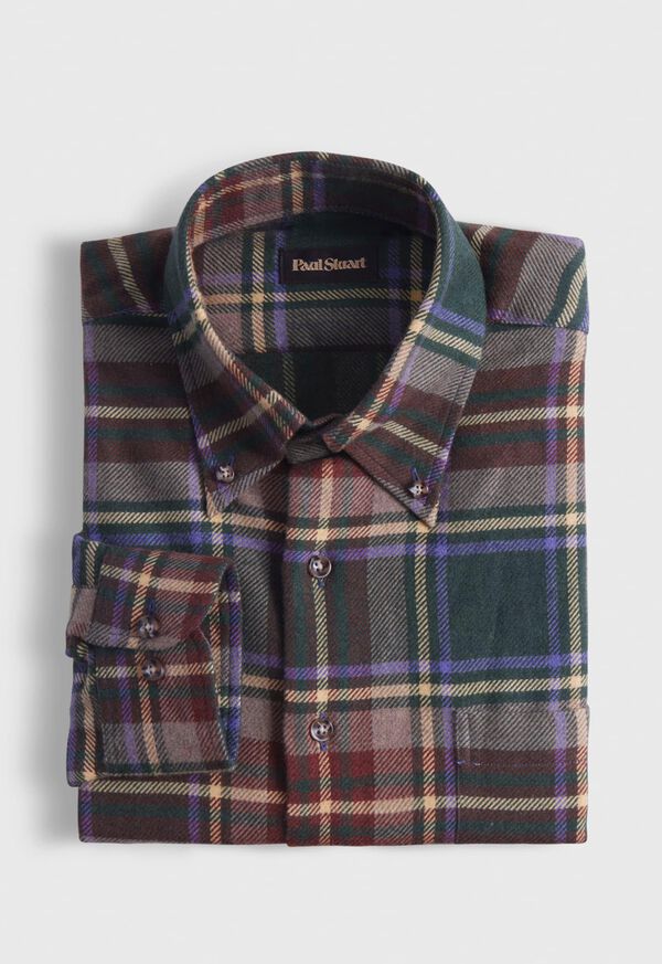 paul stuart Flannel Plaid Sport Shirt