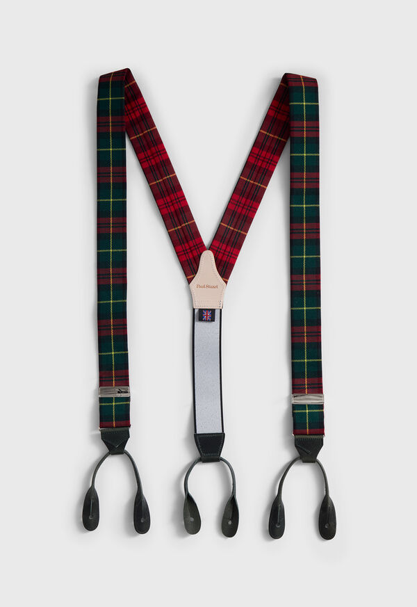 paul stuart Flannel Plaid Suspenders