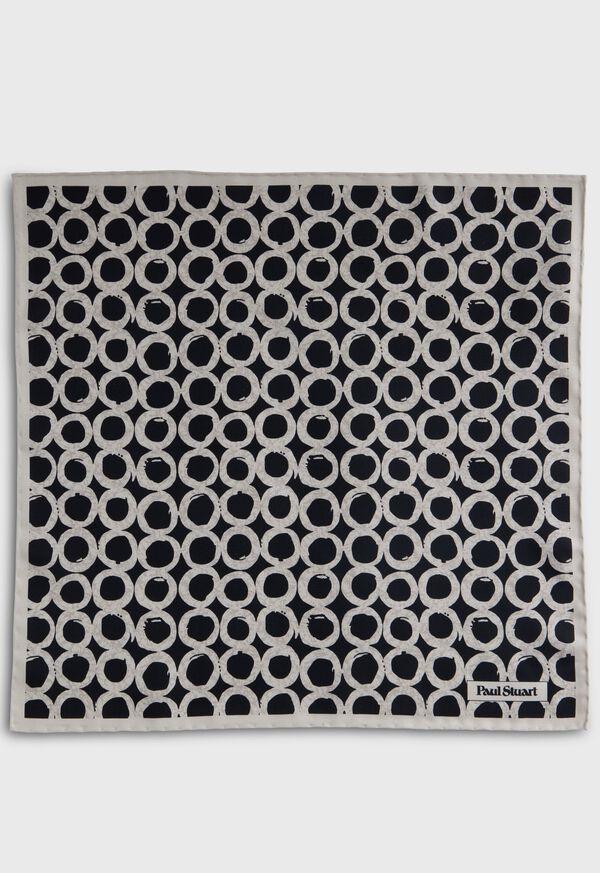 Paul Stuart Geometric Print Silk Pocket Square