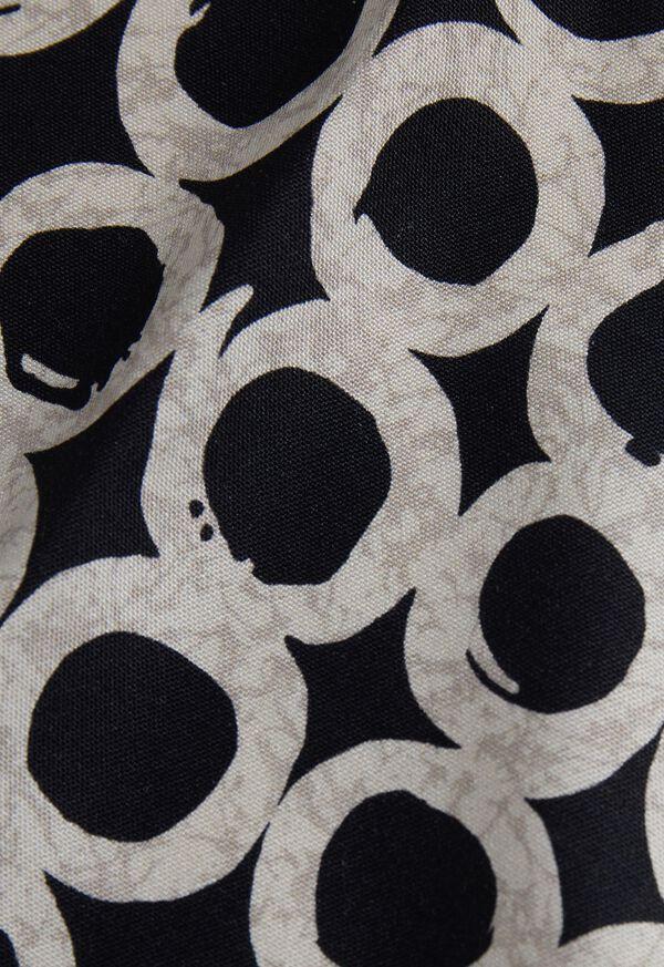 Paul Stuart Geometric Print Silk Pocket Square