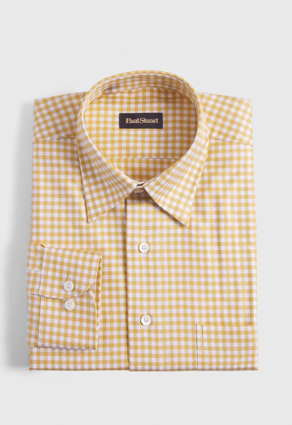 paul stuart Gingham Check Twill Sport Shirt
