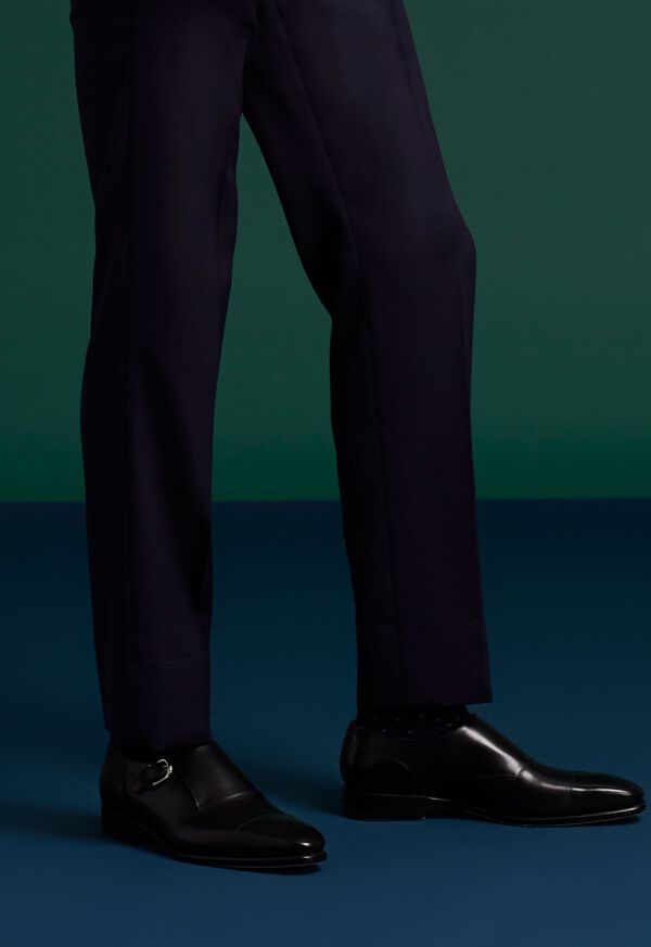 Paul Stuart Giordano Leather Monk Strap