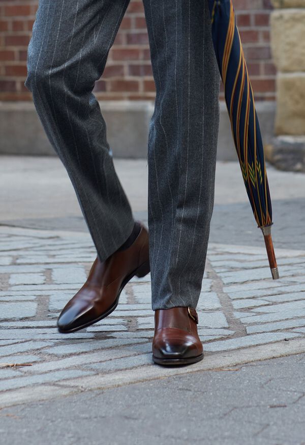 Paul Stuart Giordano Leather Monk Strap