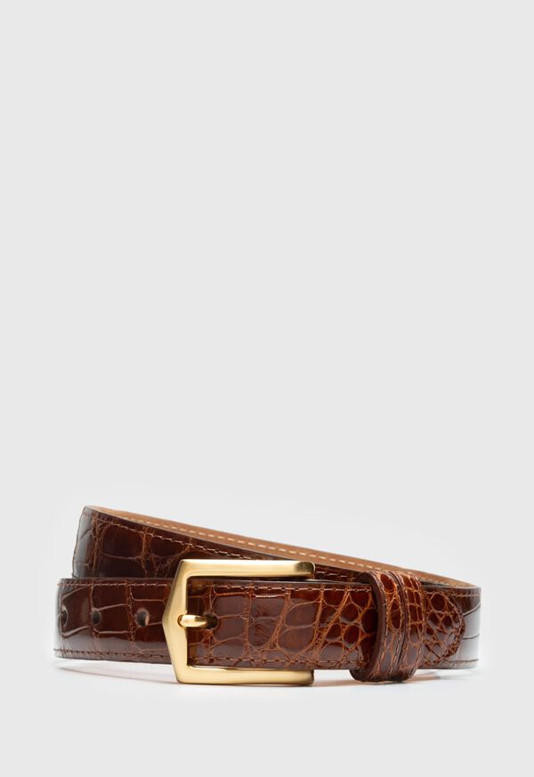 paul stuart Glazed Alligator Belt