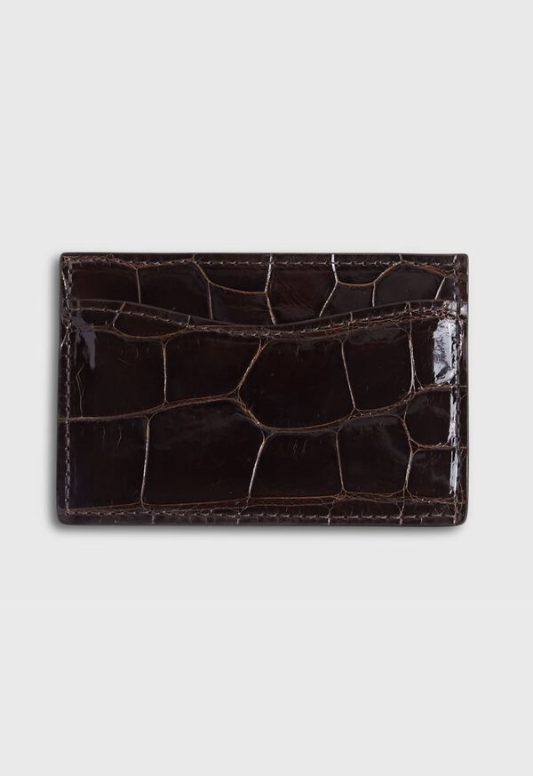 Paul Stuart Glazed Alligator Flat Card Case