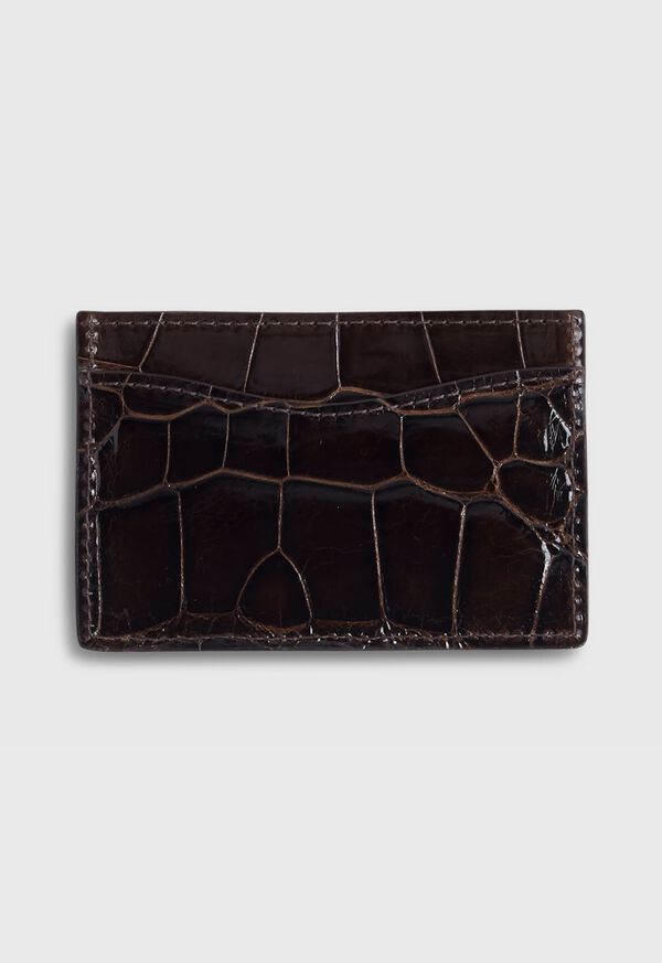paul stuart Glazed Alligator Flat Card Case