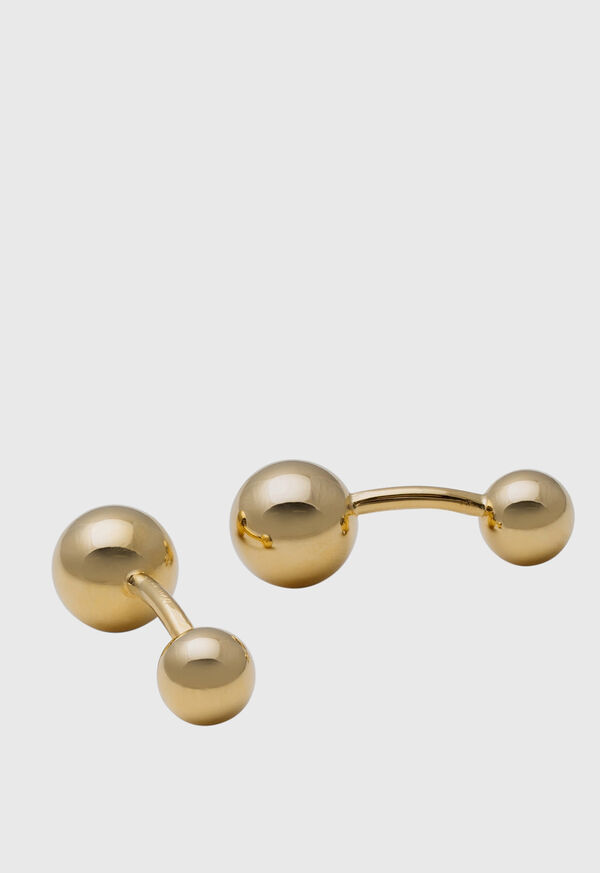 paul stuart Gold Double-Sided Ball Cufflinks