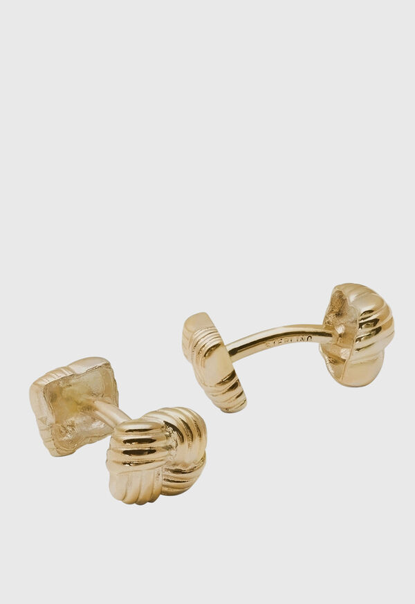 paul stuart Gold Vermeil Basketweave Cufflinks