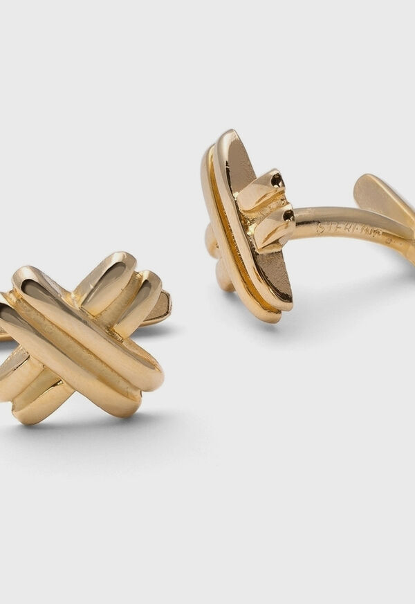 paul stuart Gold Vermeil "X" Cufflinks