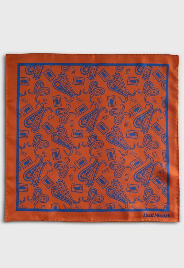 Paul Stuart Graphic Paisley Print Pocket Square