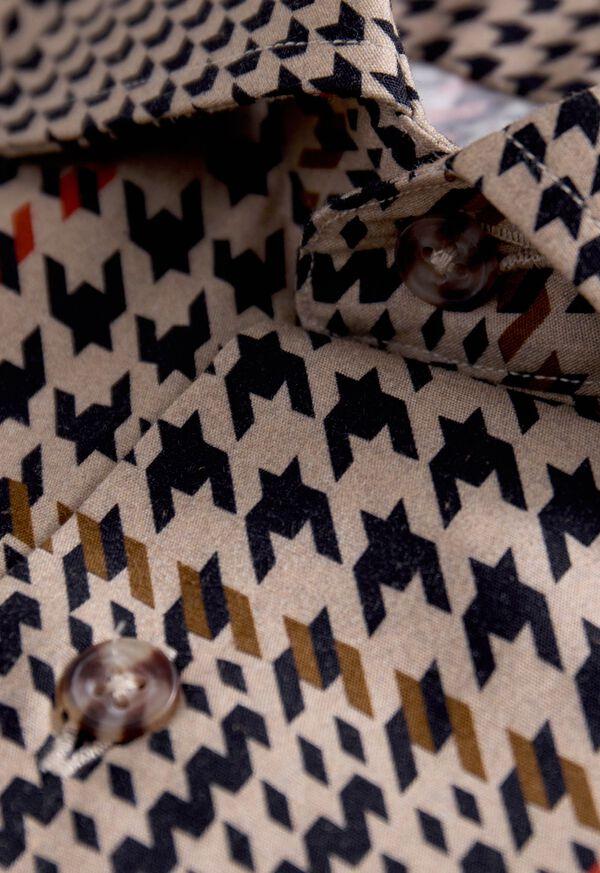 Paul Stuart Houndstooth Printed Sport Shirt