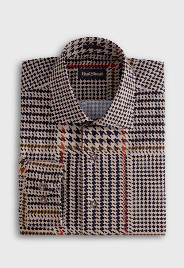 paul stuart Houndstooth Printed Sport Shirt