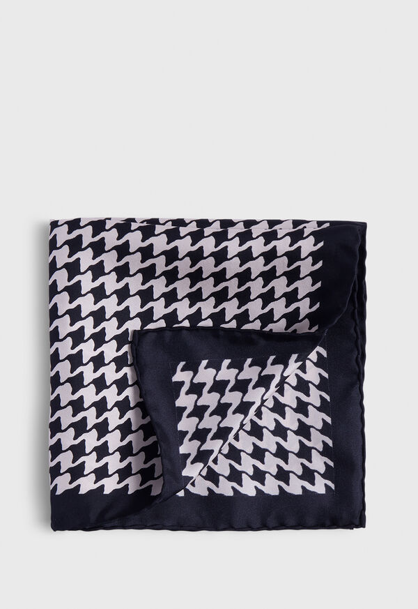 paul stuart Houndstooth Silk Pocket Square