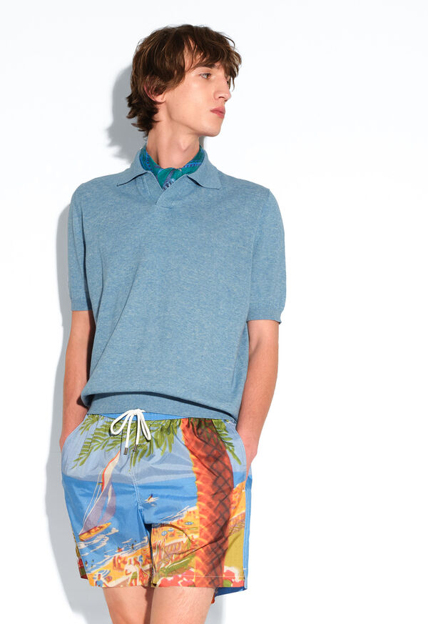 Paul Stuart Johnny Collar Knit Shirt