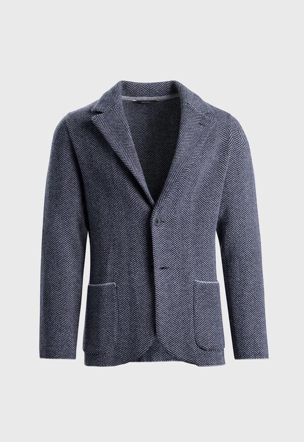 paul stuart Knitted Herringbone Jacket