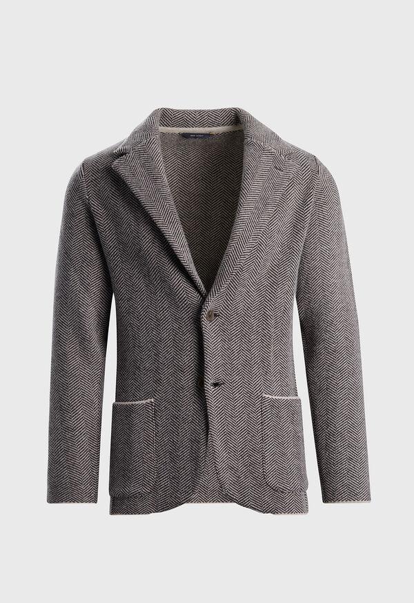 paul stuart Knitted Herringbone Jacket
