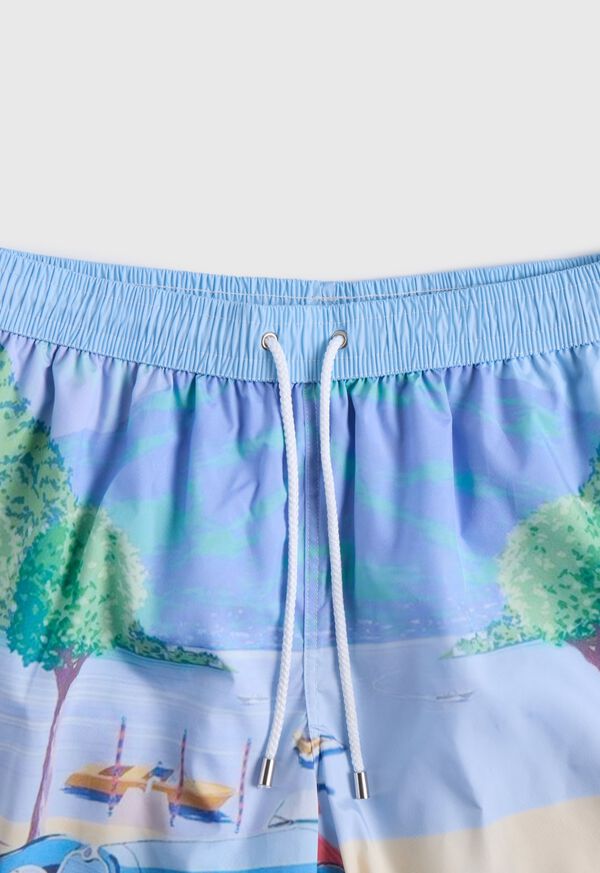 Paul Stuart Lake Como Vintage Car Swim Trunk