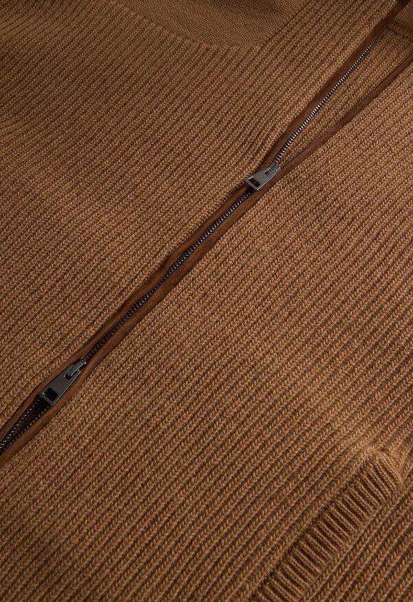 Paul Stuart Lambswool Vest With Suede Trim