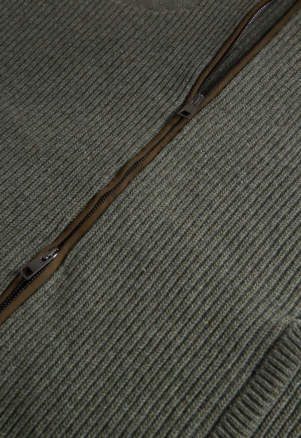 Paul Stuart Lambswool Vest With Suede Trim
