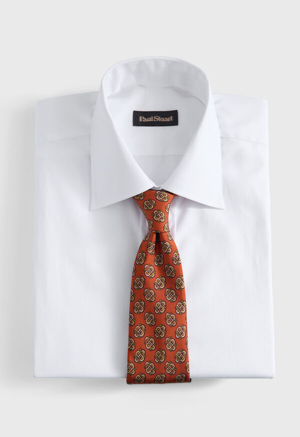 Paul Stuart Large Medallion Print Silk Tie