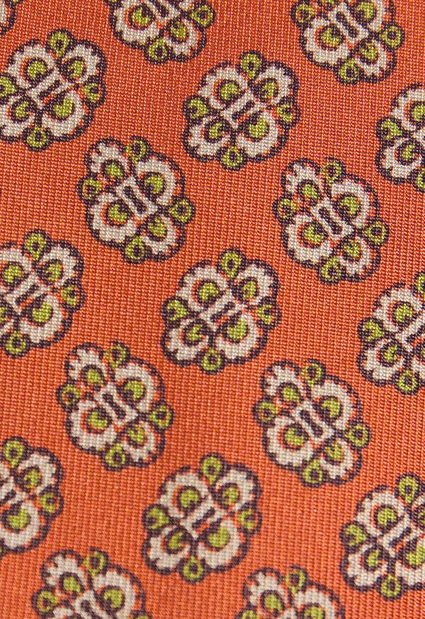 Paul Stuart Large Medallion Print Silk Tie