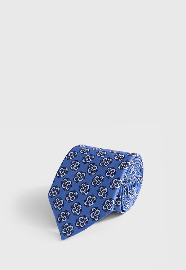 paul stuart Large Medallion Print Silk Tie