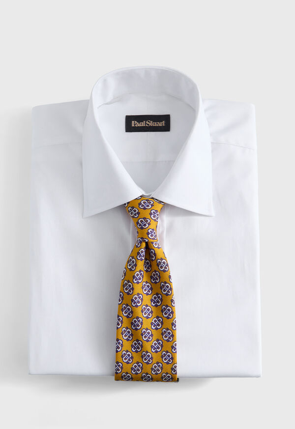 Paul Stuart Large Medallion Print Silk Tie