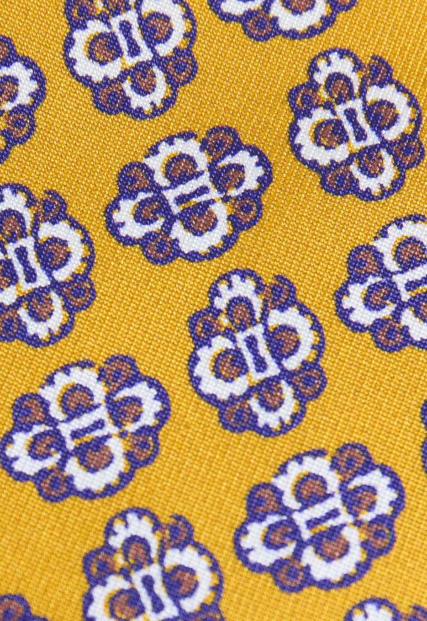 Paul Stuart Large Medallion Print Silk Tie