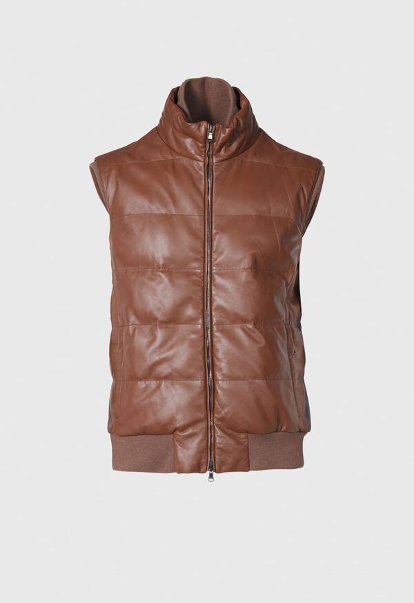 paul stuart Leather Goose Down Vest
