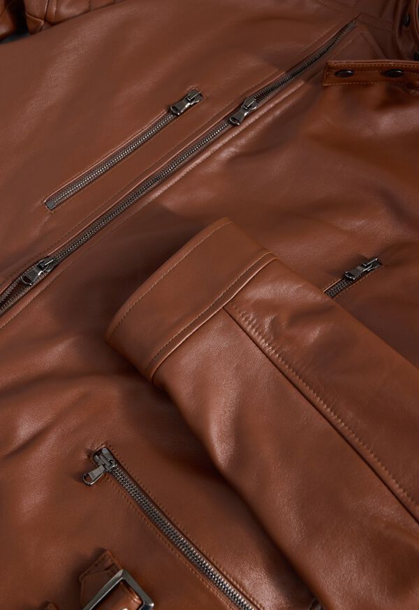 Paul Stuart Leather Motorcycle Jacket