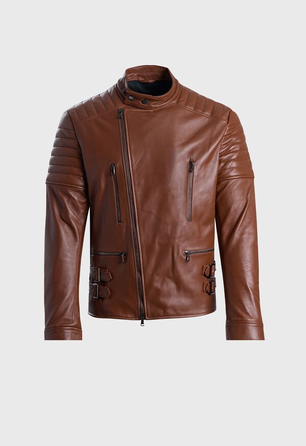 paul stuart Leather Motorcycle Jacket