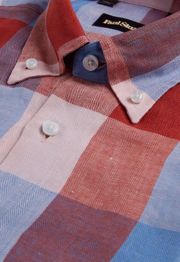 Paul Stuart Linen Buffalo Check Sport Shirt