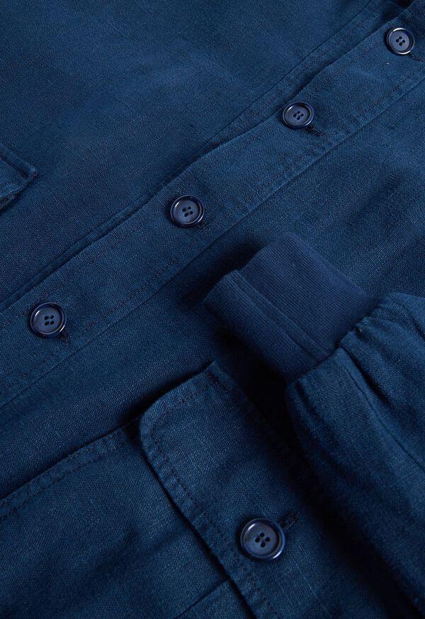 Paul Stuart Linen Button Front Bomber Jacket