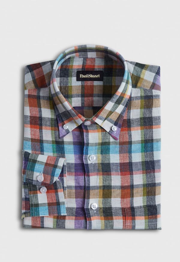 paul stuart Linen Check Sport Shirt