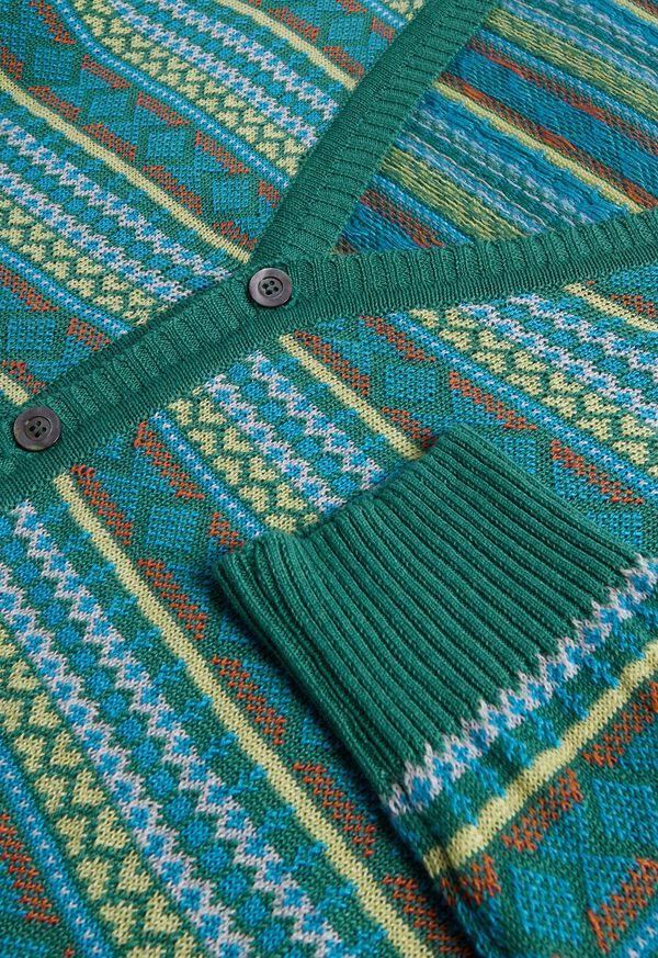 Paul Stuart Linen & Cotton Fair Isle Cardigan