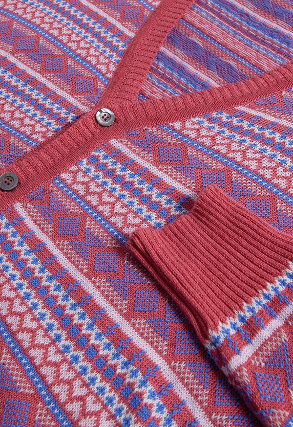 Paul Stuart Linen & Cotton Fair Isle Cardigan
