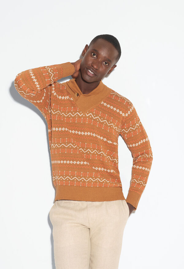 Paul Stuart Linen & Cotton Fairisle Sweater