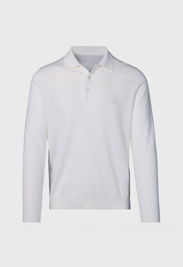 paul stuart Linen & Cotton Long Sleeve Polo