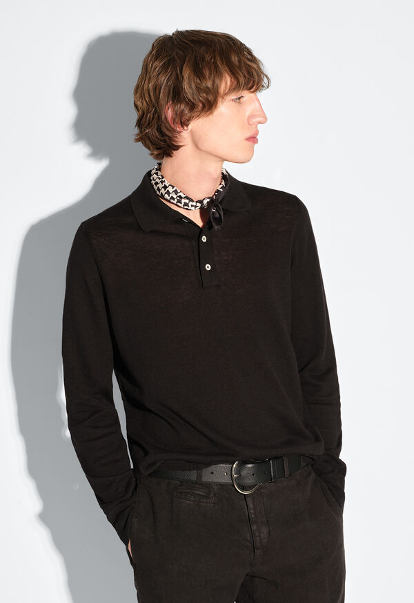 Paul Stuart Linen & Cotton Long Sleeve Polo