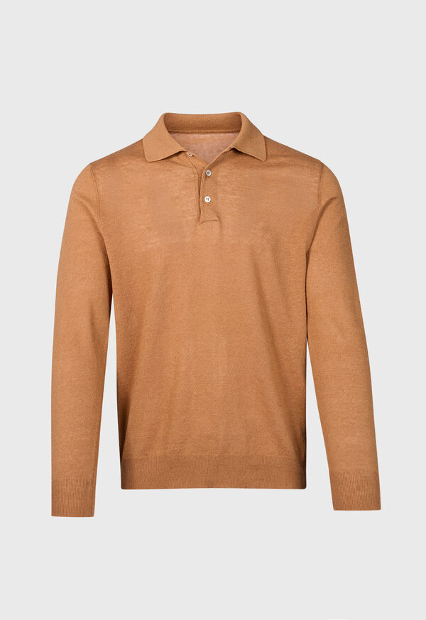 paul stuart Linen & Cotton Long Sleeve Polo