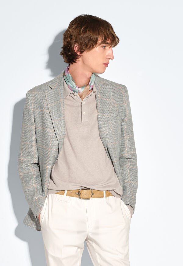 Paul Stuart Linen & Cotton Long Sleeve Polo