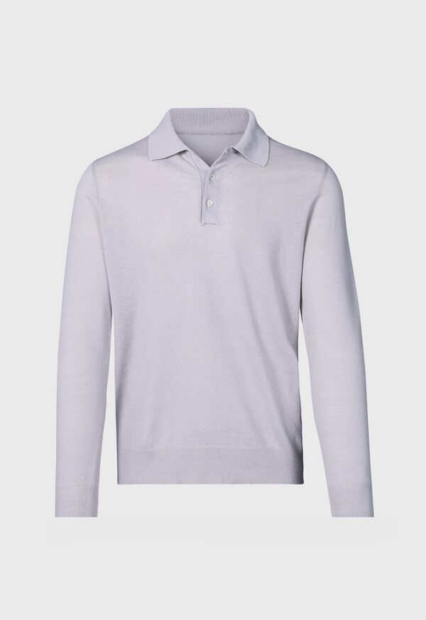 paul stuart Linen & Cotton Long Sleeve Polo