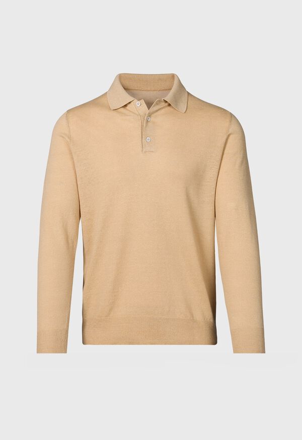 paul stuart Linen & Cotton Long Sleeve Polo