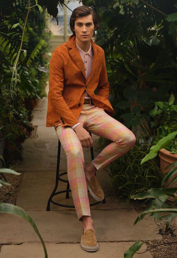 Paul Stuart Linen & Cotton Plaid Trousers