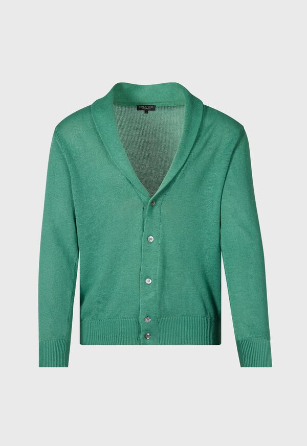 paul stuart Linen & Cotton Shawl Collar Cardigan