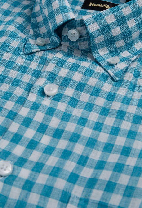 Paul Stuart Linen Gingham Sport Shirt