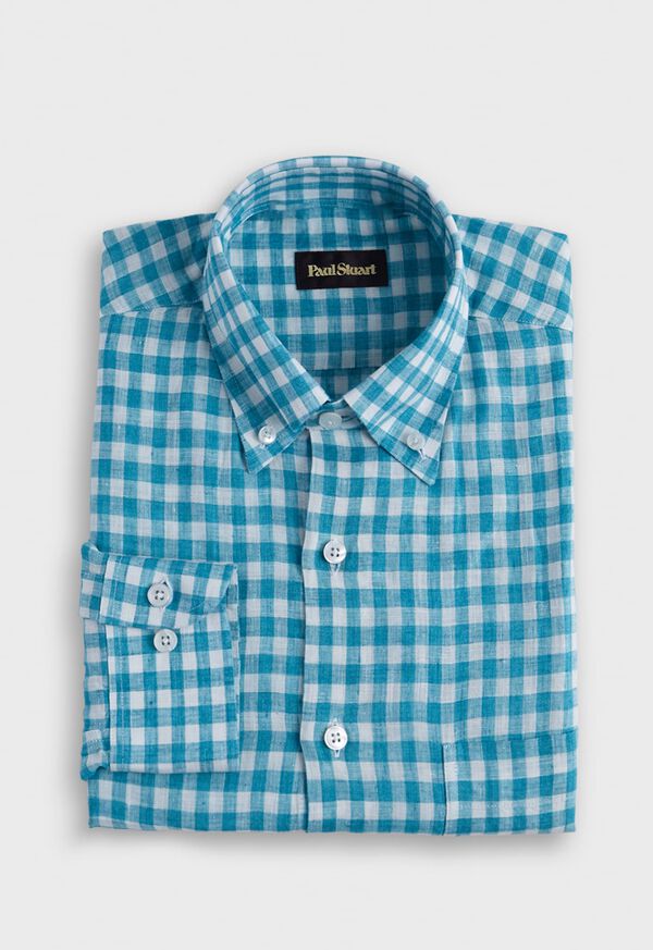 paul stuart Linen Gingham Sport Shirt