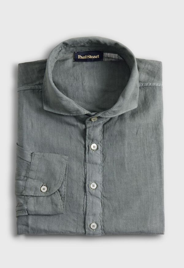 Paul Stuart Linen Half Placket Sport Shirt