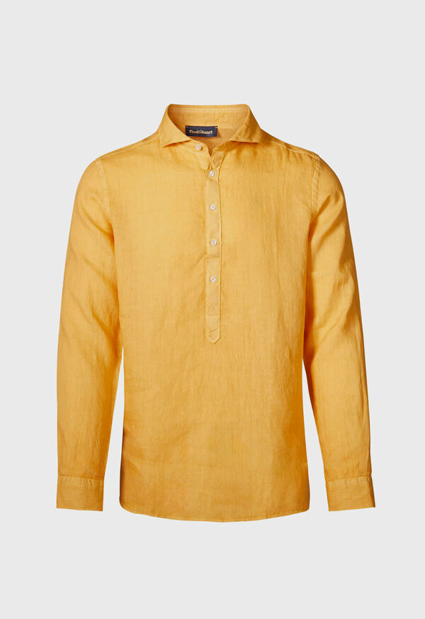 paul stuart Linen Half Placket Sport Shirt